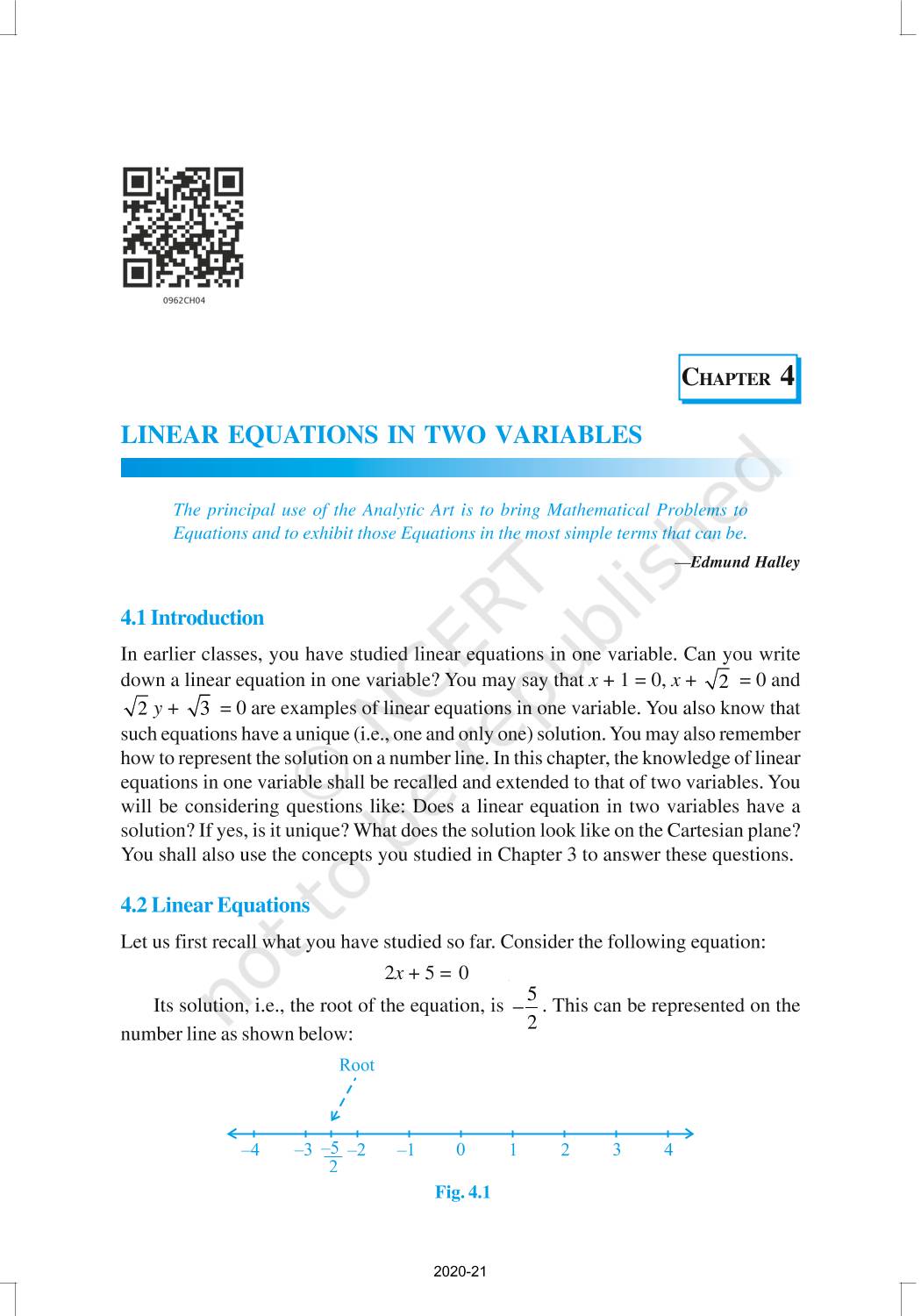 Linear Equations In Two Variables Ncert Book Of Class Mathematics